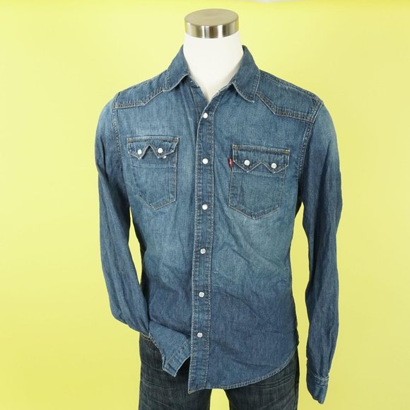 levi's denim button up shirt